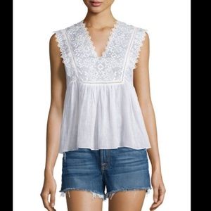 Rebecca Taylor Embroidered Sleeveless Top